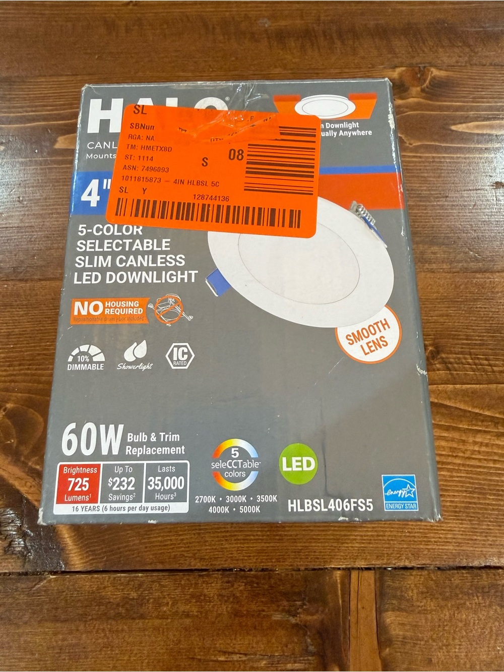 Halo 4" Slim Canless LED Downlight - Gray and White Packaging